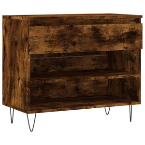Mueble zapatero madera contrachapada roble ahumado 40x36x105 cm