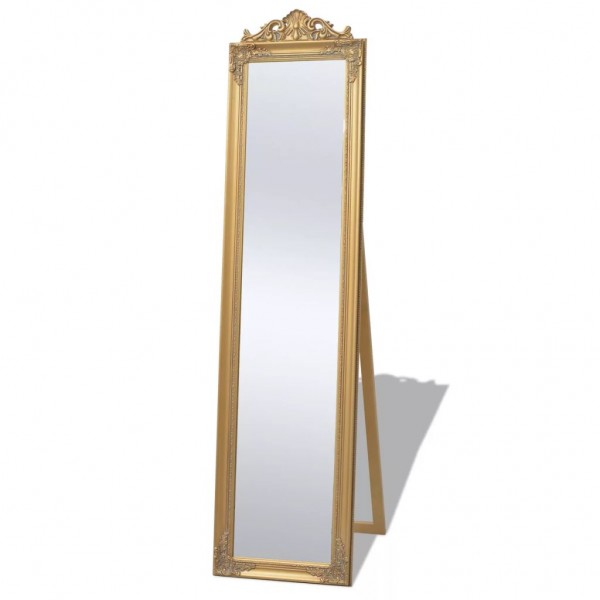 Espejo de pie estilo barroco 160 x 40 cm dorado D