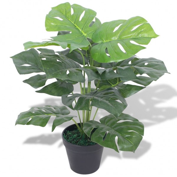 Planta de monstro artificial com pote verde 45 cm D