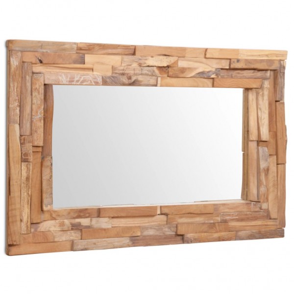 Espejo decorativo de teca 90x60 cm rectangular D