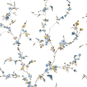 Noordwand Blooming Garden 6 fios florais branco e azul papel de parede D