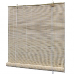 Persiana enrollable de bambú color natural 100x220 cm D