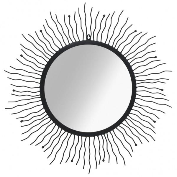 Espelho de parede em forma de sol radiante 80 cm preto D