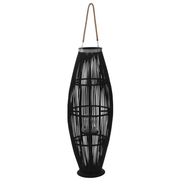 Portavelas colgante bambú negro 95 cm D