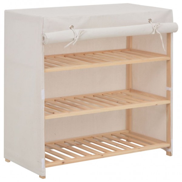 Mueble zapatero con funda de tela blanco 79x40x80 cm D