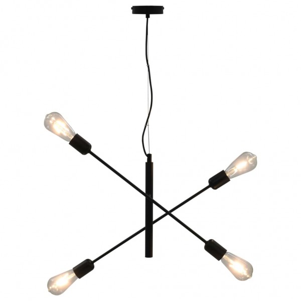 Lâmpadas de teto com lâmpadas de filamento 2 W preto E27 D