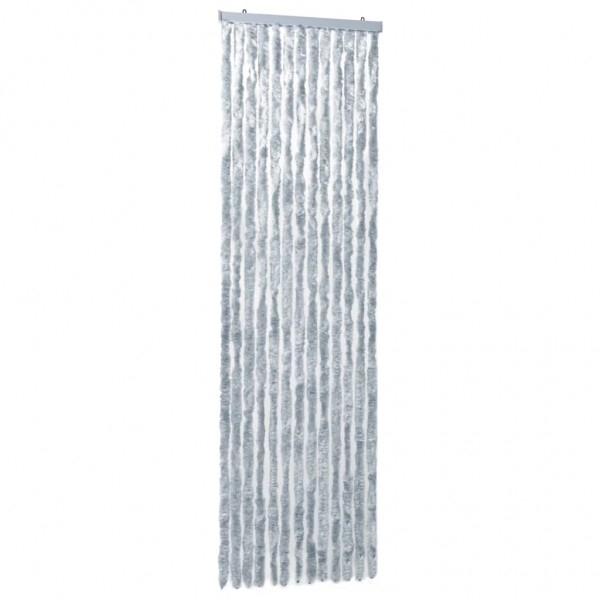 Cortina mosquitera de chenilla blanca y gris 56x185 cm D