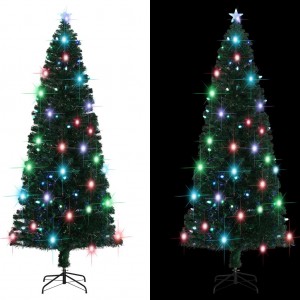 Árbol de Navidad artificial con soporte/LED 240 cm fibra óptica D