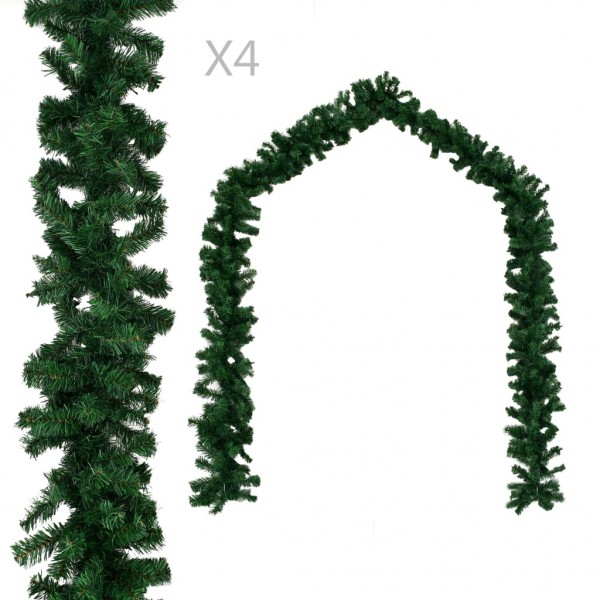 Guirnaldas de Navidad 4 unidades PVC verde 270 cm D