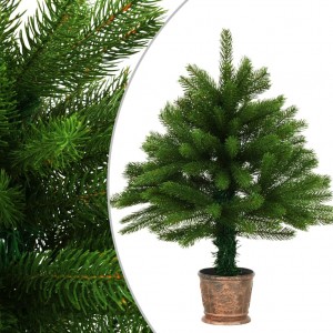 Árbol de Navidad artificial hojas realistas verde 65 cm D