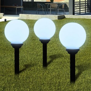 Lâmpadas de estrada de jardim 3 vds LED 20 cm D