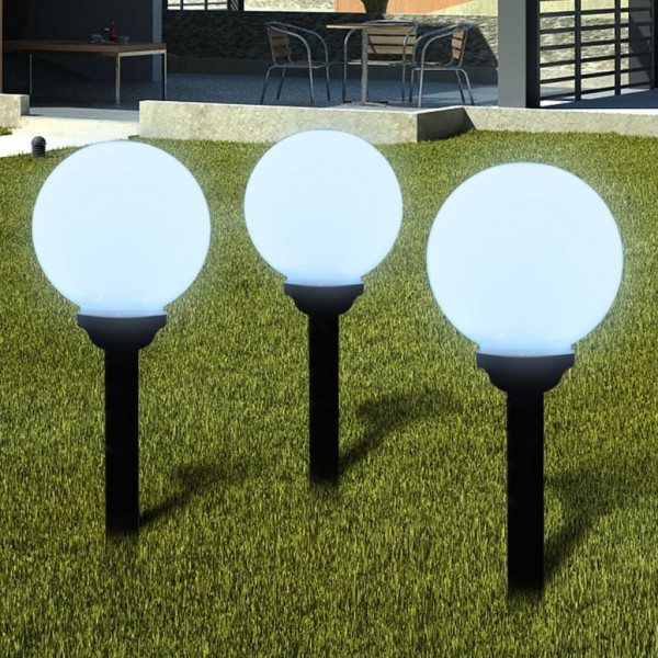 Lámpara solar de jardín en forma de bola con LED. 20 cm. 3 unidades D