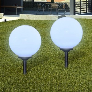 Lâmpadas de estrada de jardim 2 vds LED 30 cm com pino D