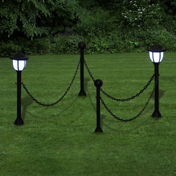 Lámparas solares de jardín con valla de cadena D