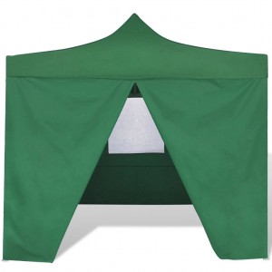 Cenador plegable verde con 4 paredes 3x3 m H