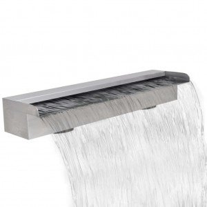 Fonte cascata rectangular piscina de aço inoxidável 60 cm D