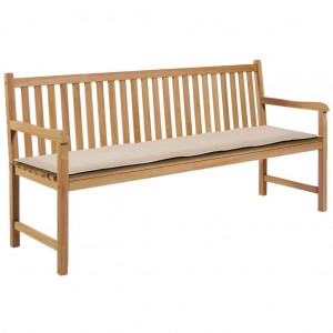 Cusco de banco de jardim tecido Oxford Creme 180x50x3 cm D