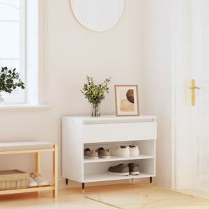 Mueble zapatero madera contrachapada blanco 70x36x60 cm