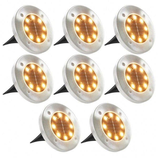Lâmpadas solares 8 unidades luzes LED brancas quentes D