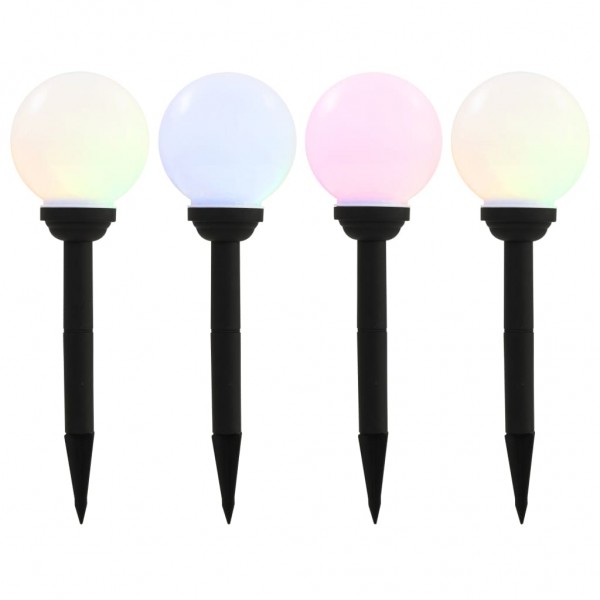 Lâmpadas solares esféricas de exterior 4 wds LED RGB 15 cm D