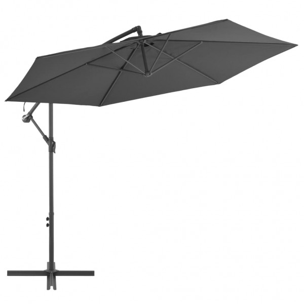 Um guarda-chuva com poste de alumínio 300 cm cinza-antracita D