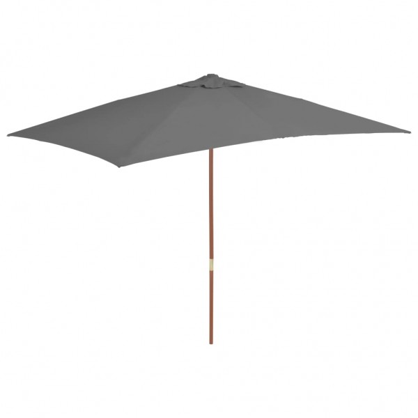Um guarda-chuva de jardim com um pau de madeira de 200x300 cm D