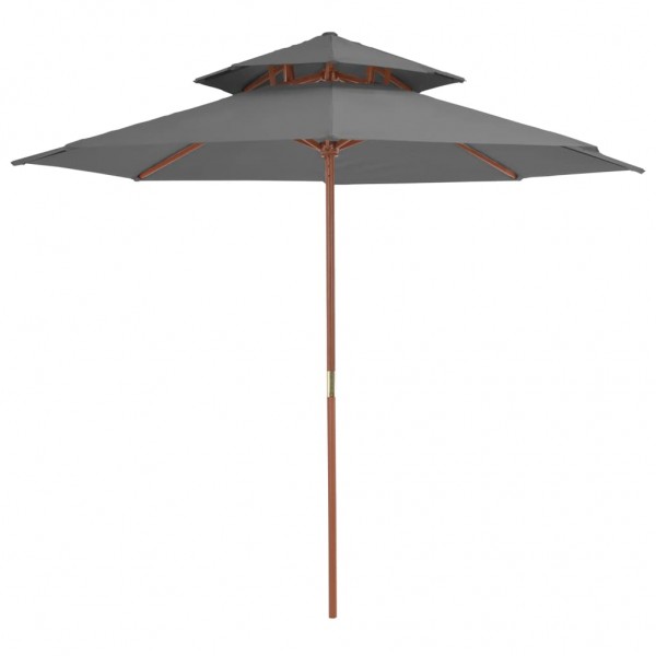 Um guarda-chuva de dois andares de madeira de 270 cm, cinza anthracite D
