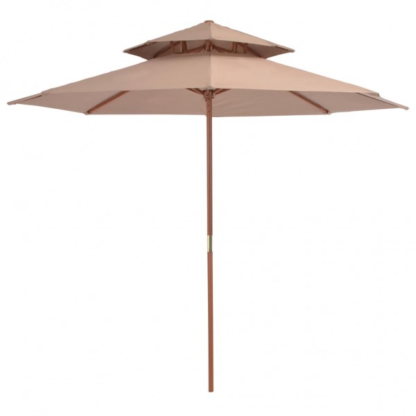 Um guarda-chuva de dois andares de madeira de 270 cm, cinza topo D