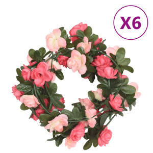 Guirnaldas de flores artificiales 6 uds rosa 240 cm D