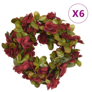 Guirnaldas de flores artificiales 6 uds rojo tinto 250 cm D