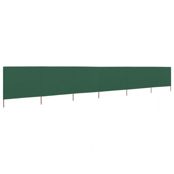 Para-brisas de praia de 6 painéis de tecido verde 800x80 cm D