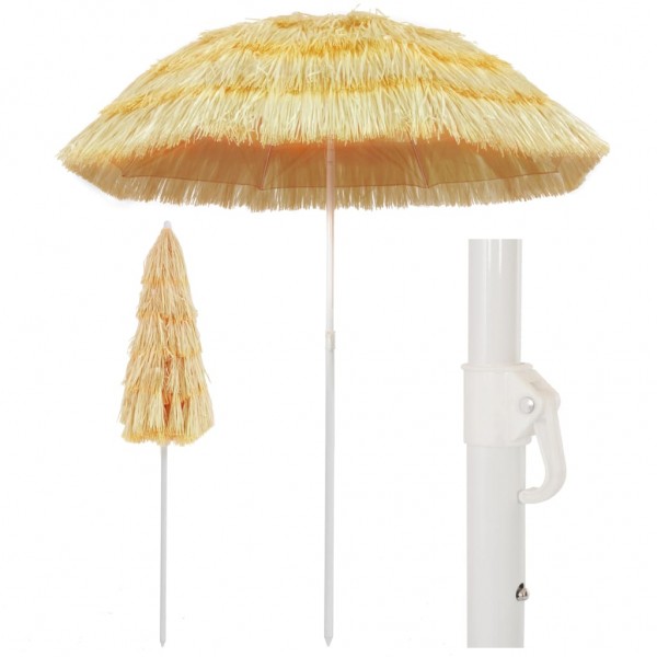 Um guarda-chuva de praia estilo havaiano natural de 180 cm D