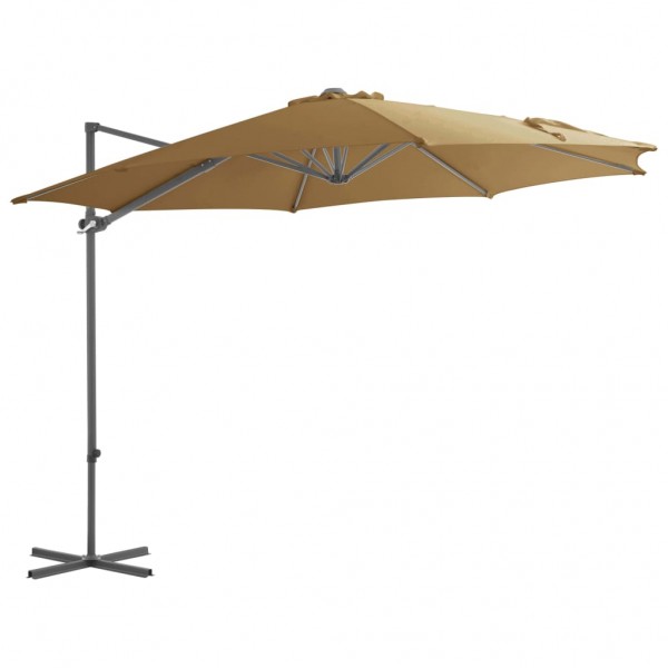 Guarda-chuva com poste de aço cinzento 300 cm D