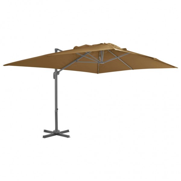 Guarda-chuva com poste de alumínio 400x300 cm cinza topo D