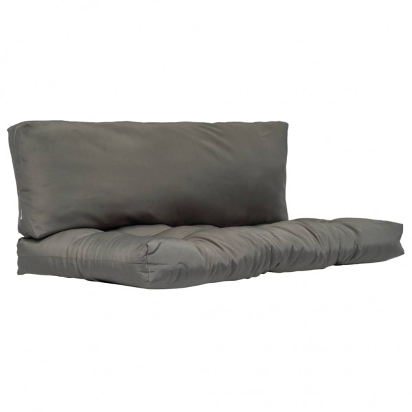 Almofadas para sofá de palete 2 unidades tecido cinza D