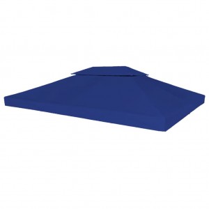 Toldo de cenador 2 niveles 310 g/m² 4x3 m azul D