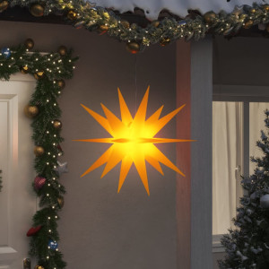 Candeeiros de Natal LED dobráveis 3 unidades amarelo 100 cm D