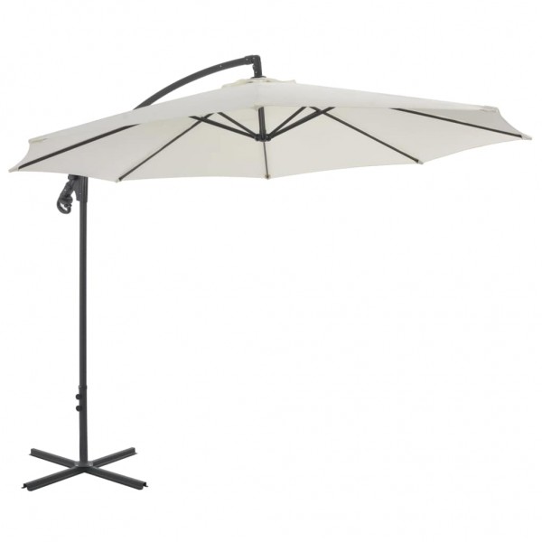 Um guarda-chuva inclinável com poste de aço 300 cm de areia D