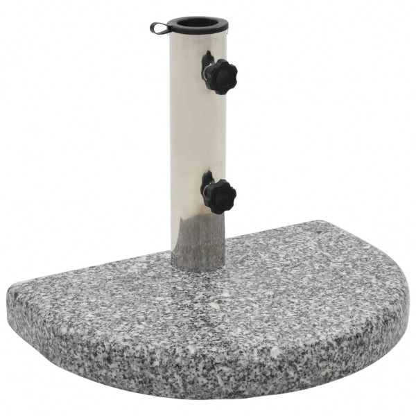 Base de guarda-sol semicircular em granito cinza 10 kg D