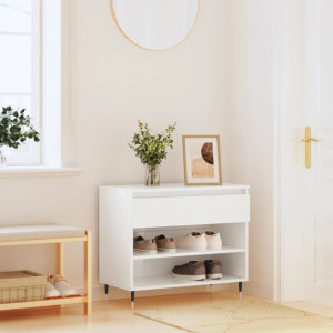 Mueble zapatero de madera de Paulownia blanco 50x28x98 cm vidaXL