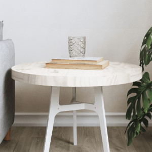 Tablero de mesa redondo madera maciza de pino blanco Ø50x3 cm D