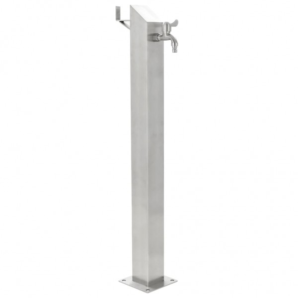 Columna de agua de jardín acero inoxidable cuadrada 95 cm D