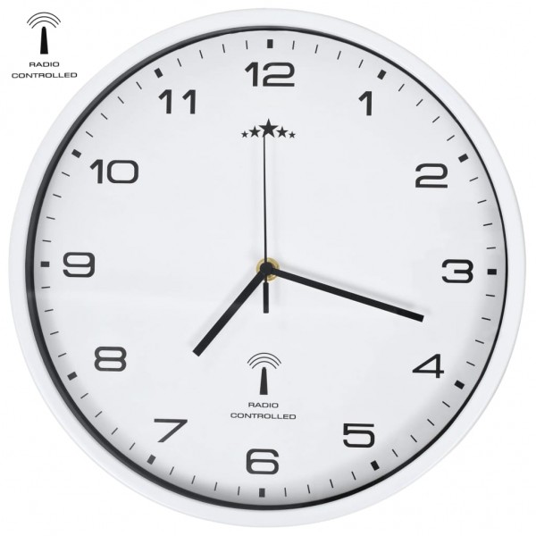 Relógio de parede radiocontrol movimento de quartzo 31 cm branco D