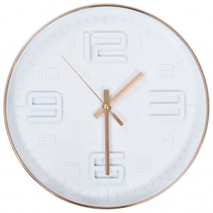 Reloj de pared apariencia de cobre 30 cm D