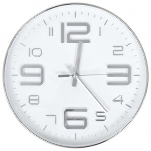 Reloj de pared 30 cm plateado D