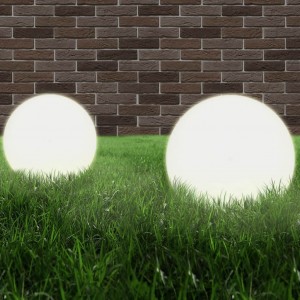 Juego de lámparas de bola LED 2 piezas esféricas 40 cm PMMA D