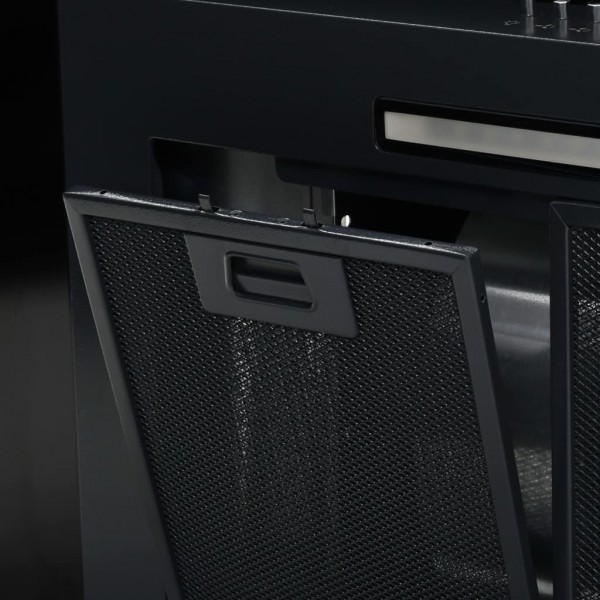 Campana extractora pared 90 cm acero inoxidable 756 m³/h negro M 4