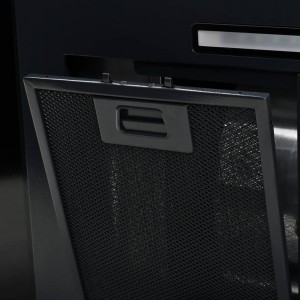 Campana extractora pared 90 cm acero inoxidable 756 m³/h negro H