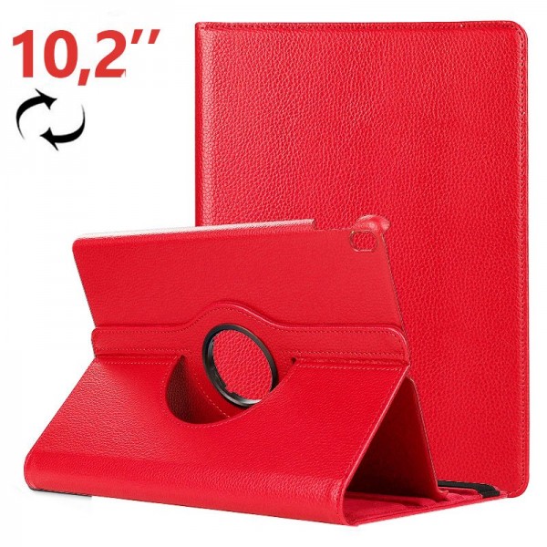 Funda COOL para iPad (2019 / 2020 / 2021) 10,2 pulg Giratoria Polipiel Rojo D