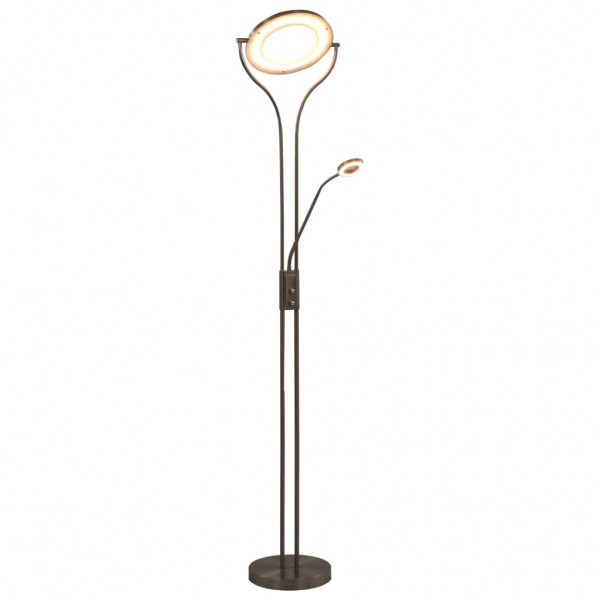 Lámpara de pie regulable plateado 18 W 180 cm D